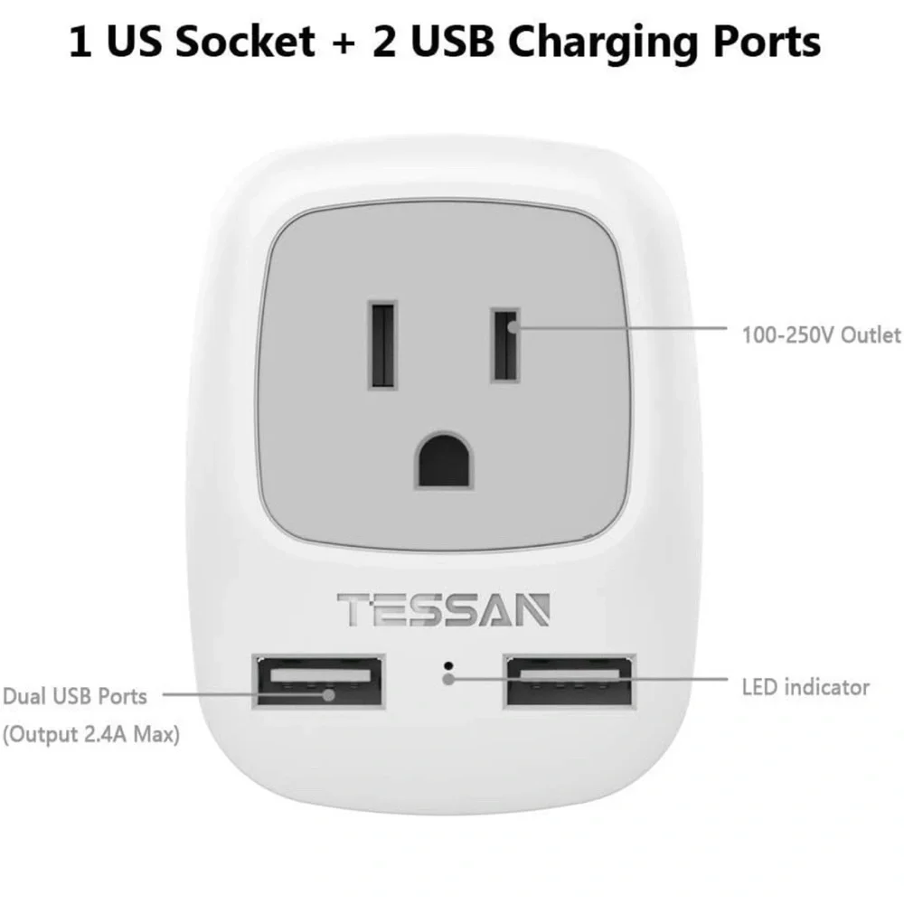 European Travel Plug Adapter 3 Pack
